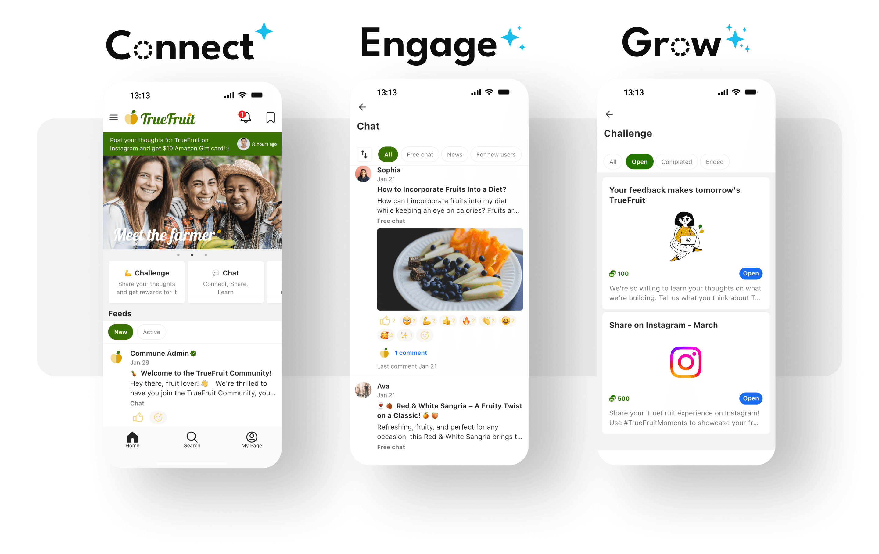 TrueFruit community product experience on desktop